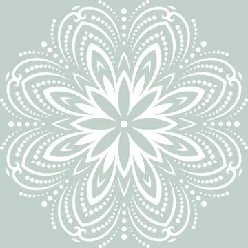 Orient Vector Pattern. Abstract White Ornament 스톡 일러스트