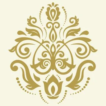 Oriental Abstract Vector Golden Pattern 스톡 일러스트