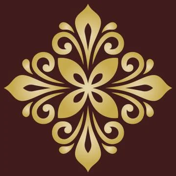 Oriental Abstract Vector Golden Pattern Stock Illustration