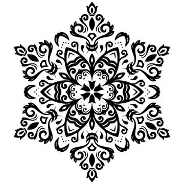 Oriental Abstract Vector Round Pattern Stock Illustration