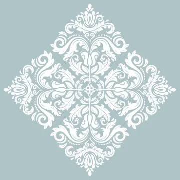 Oriental Abstract Vector White Pattern Stock Illustration