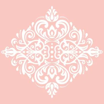 Oriental Abstract Vector White Pattern Stock Illustration