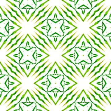 Oriental arabesque hand drawn border. Green Stock Illustration