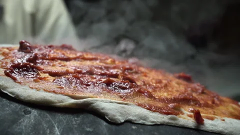 Oriental Arabic Bread With Spread, Baking Steam Slow Motion, Traditional Stock Footage 137768125