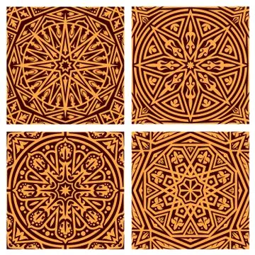 Oriental arabic vector seamless patterns Illustrazione stock