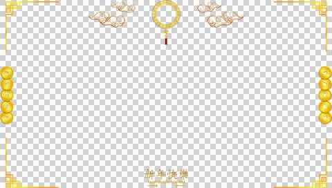 Oriental asia elements frame with circle gold pattern on top Stock Illustration