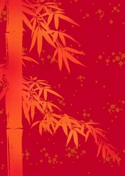 Oriental background with bamboo Stock Illustration
