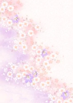 Oriental background with cherry blossom Stock Illustration