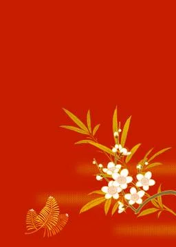 Oriental background with flower Stock Illustration