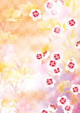 Oriental background with flower Stock Illustration