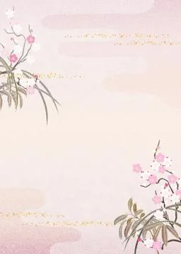 Oriental background with flower Stock Illustration
