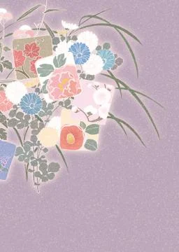 Oriental background with flower Stock Illustration