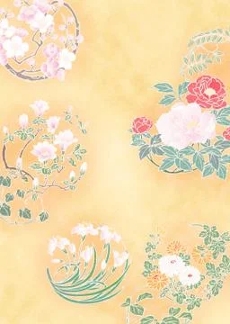 Oriental background with flower Stock Illustration