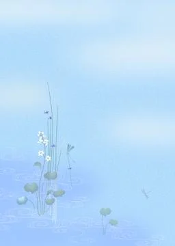Oriental background with flower Stock Illustration