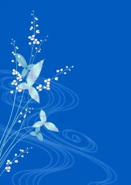 Oriental background with flower Stock Illustration