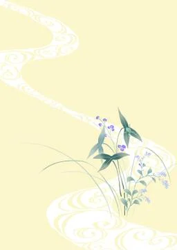 Oriental background with flower Stock Illustration
