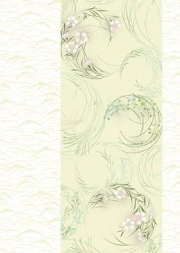Oriental background with grass Stock Illustration
