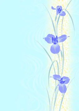 Oriental background with iris Stock Illustration