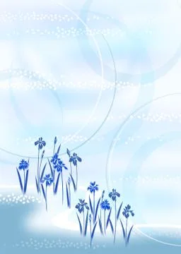 Oriental background with iris 스톡 일러스트