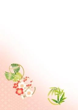 Oriental background with Japanese traditional pattern Stock Illustration