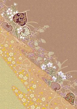 Oriental background with leaf Stock Illustration