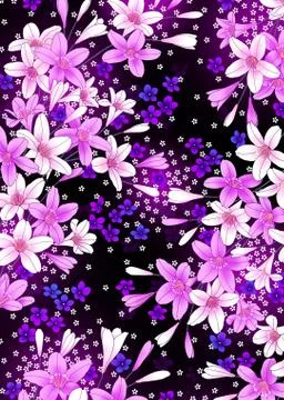 Oriental background with lily Stock Illustration