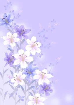 Oriental background with lily Stock Illustration