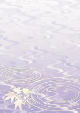 Oriental background with maple leaf and circle ripples イラスト素材