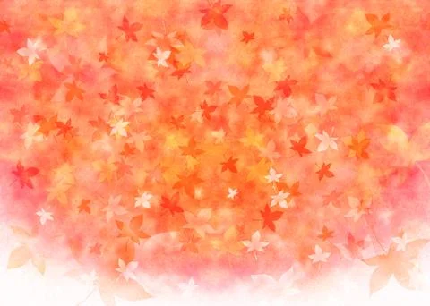 Oriental background with maple leaf イラスト素材