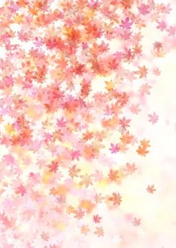 Oriental background with maple leaf イラスト素材