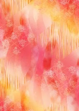 Oriental background in red and orange color イラスト素材