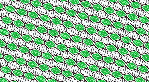 Oriental background with a seamless pattern of lanterns for the Chinese New Year Stock Photos