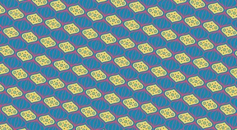 Oriental background with a seamless pattern of lanterns for the Chinese New Year Stock Photos