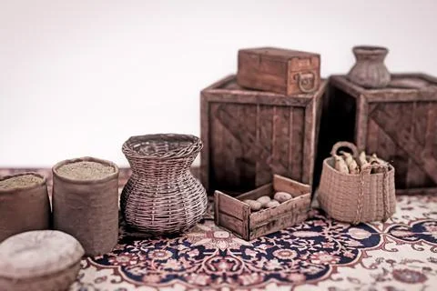 Oriental bazaar isolated on white background Stock Illustration