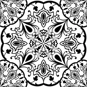 Oriental black and white pattern. Stock Illustration