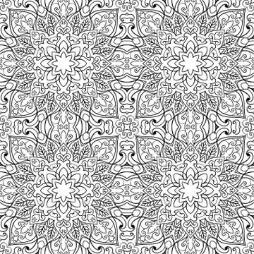 Oriental black and white pattern. Stock Illustration