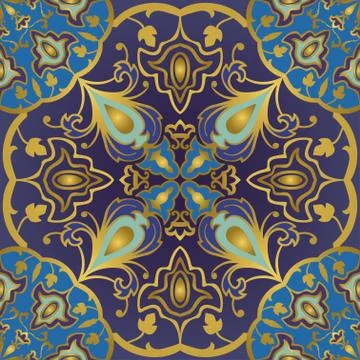 Oriental blue pattern. Stock Illustration