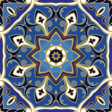 Oriental blue pattern. Stock Illustration
