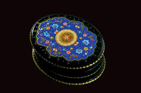 Oriental box on a black background Stock Photos