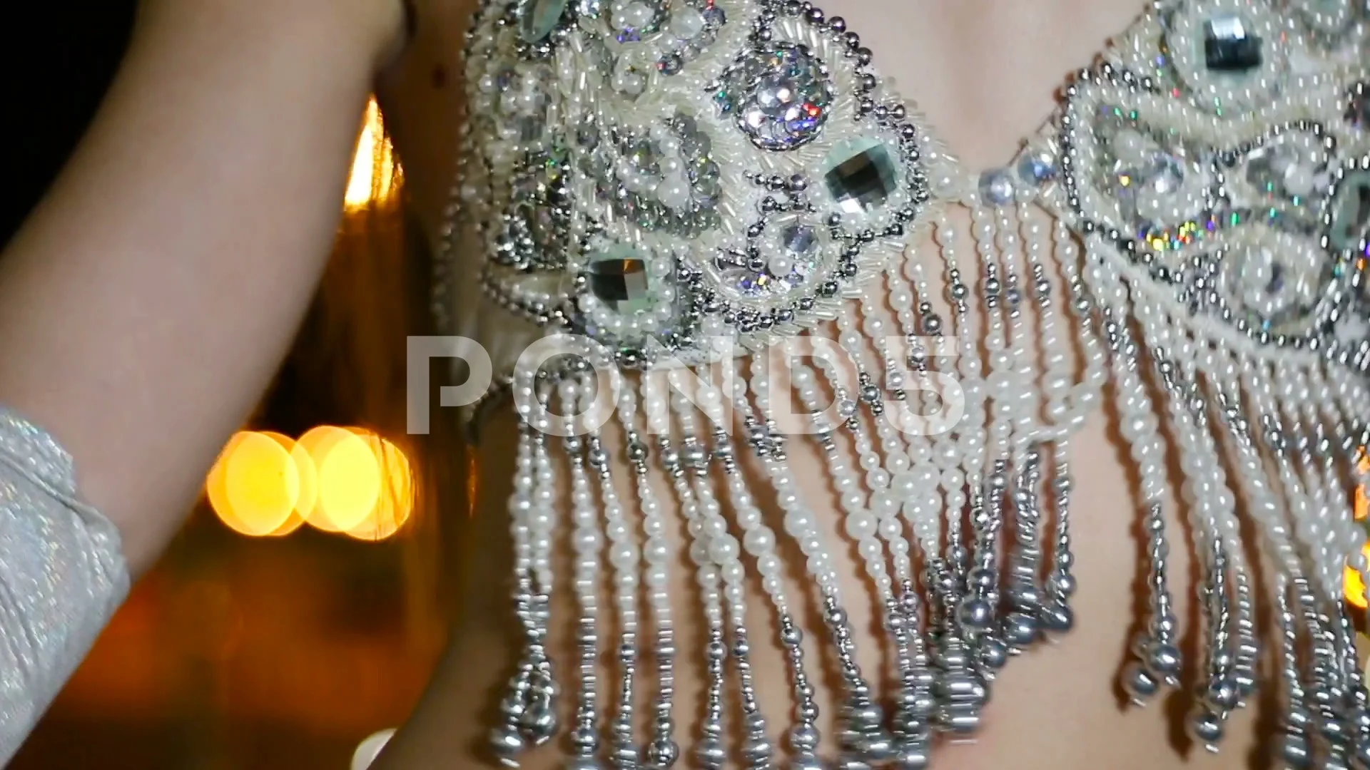 beautiful woman in oriental bra is danci, Stock Video