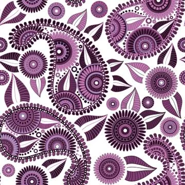 Oriental bright ornate seamless pattern Stock Illustration