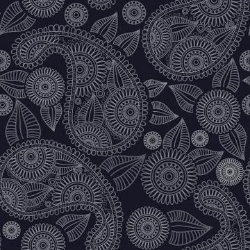 Oriental bright ornate seamless pattern Stock Illustration