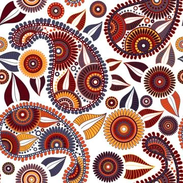 Oriental bright ornate seamless pattern Stock Illustration