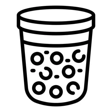 Oriental bubble tea cup icon outline vector. Taiwanese Boba pearl tea Illustrazione stock
