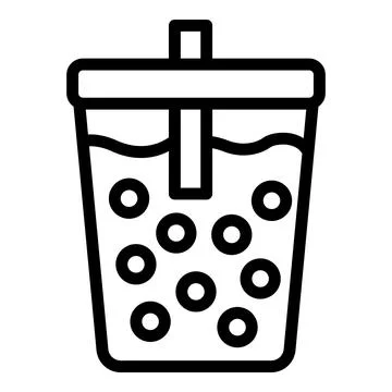 Oriental bubble tea icon outline vector. Taiwanese chilled drink Stock Illustration