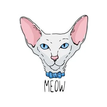 Oriental cat portrait Stock Illustration