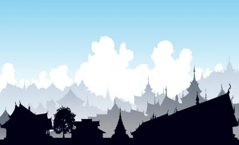 Oriental city Stock-Illustration