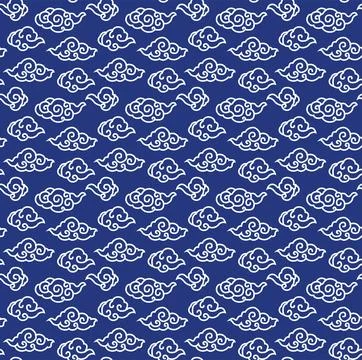 Oriental cloud seamless pattern Vector 스톡 일러스트