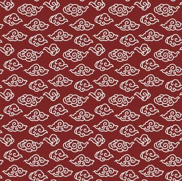 Oriental cloud seamless pattern Vector 스톡 일러스트