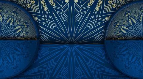 Oriental cool gradient luxury green color mandala art background template Stock Illustration